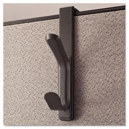 Universal 08607 Recycled Cubicle Double Coat Hook; Plastic; Charcoal